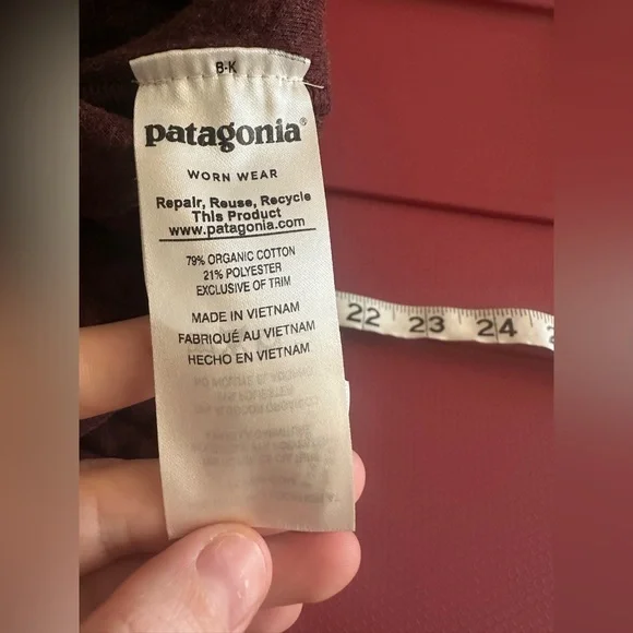 Patagonia W's Organic Cotton Quilt Hoody Style #25316 light balsamic maroon S - Picture 5 of 8